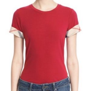 Burberry check cuffed t-shirt